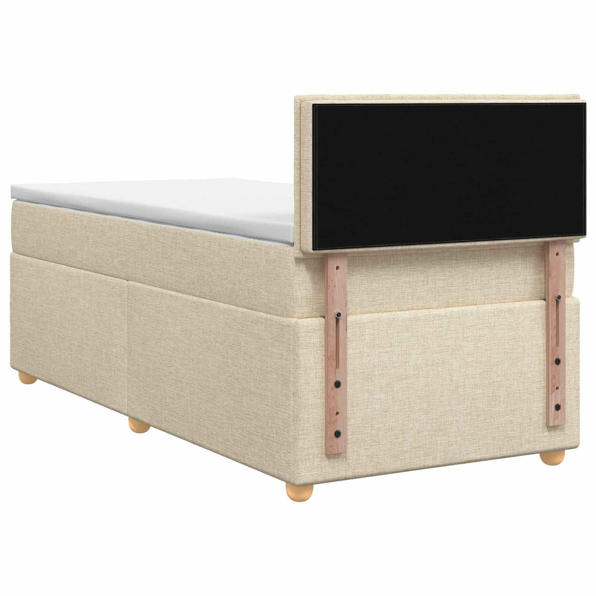 Boxspring krevet s madracem Krem 90 x 200 cm Tkanina