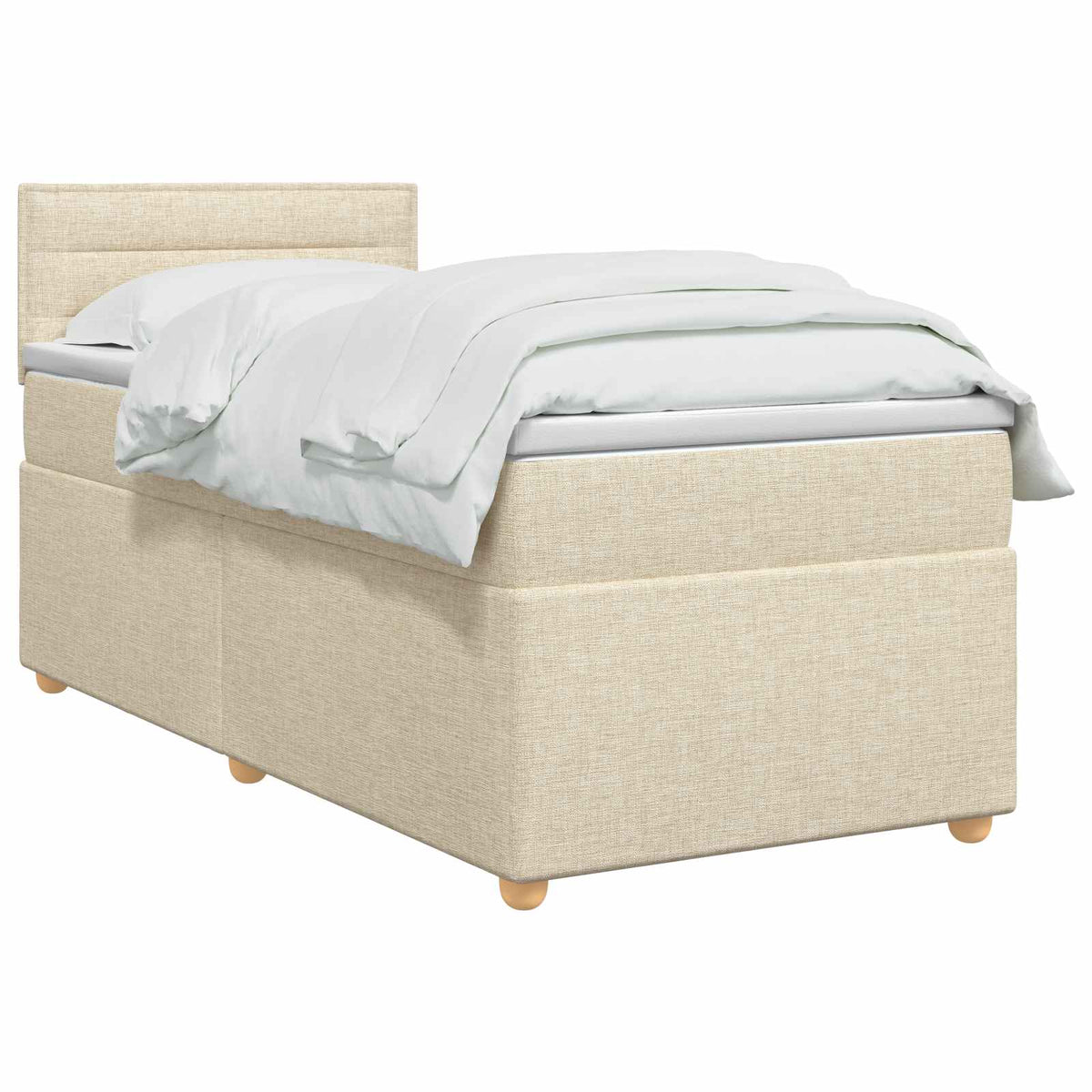 Boxspring krevet s madracem Krem 90 x 200 cm Tkanina