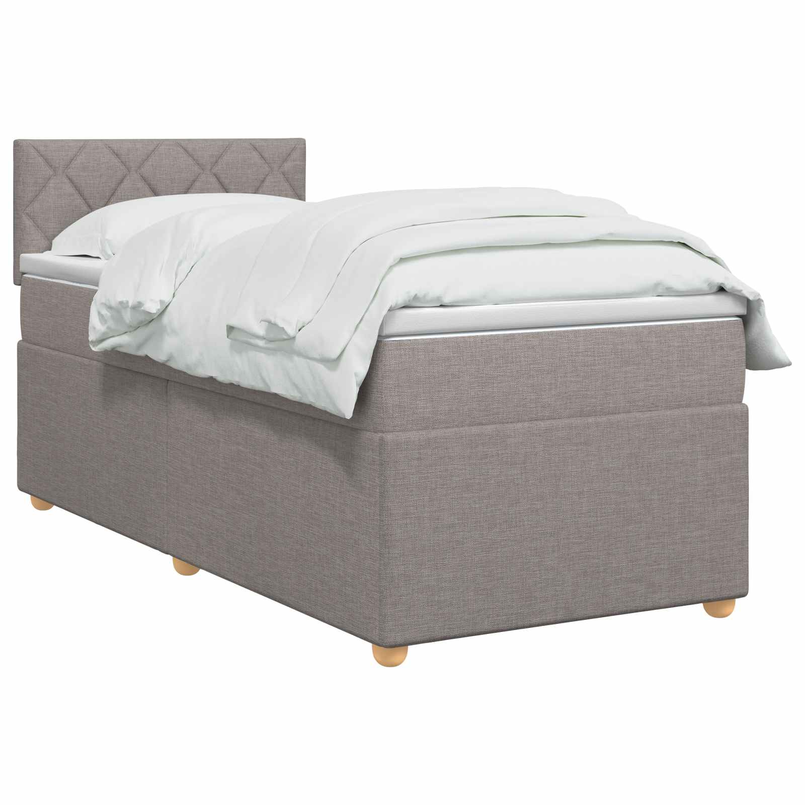 Boxspring krevet s madracem Sivosmeđa 90 x 200 cm Tkanina