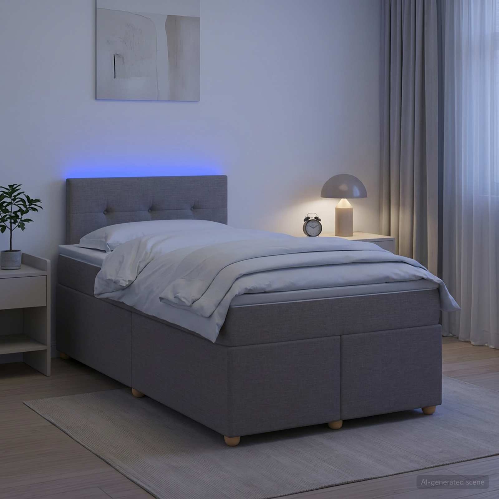 Boxspring krevet s madracem Sivosmeđa 120 x 190 cm Tkanina