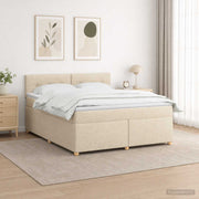Boxspring krevet s madracem Krem 180 x 200 cm Tkanina