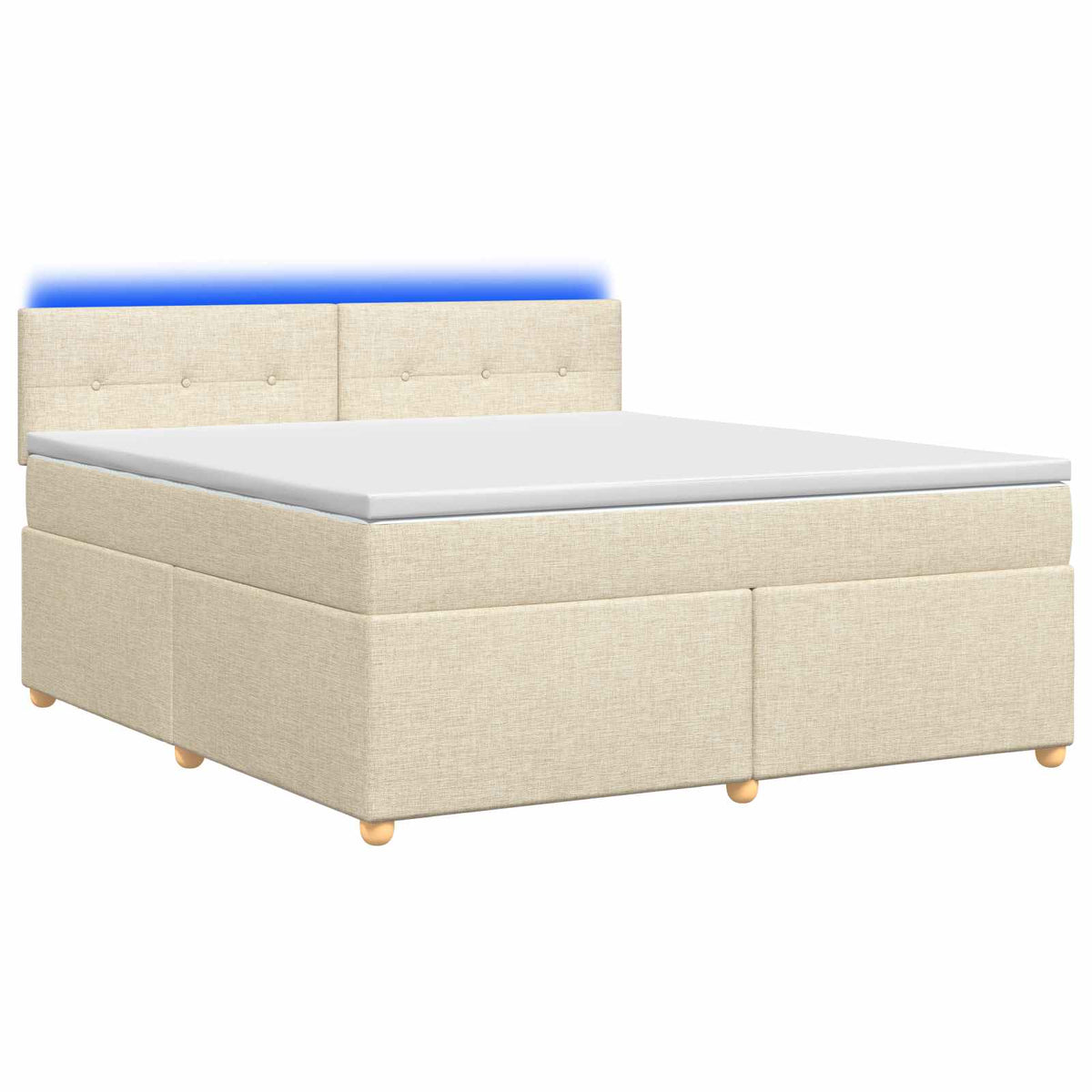 Boxspring krevet s madracem Krem 180 x 200 cm Tkanina
