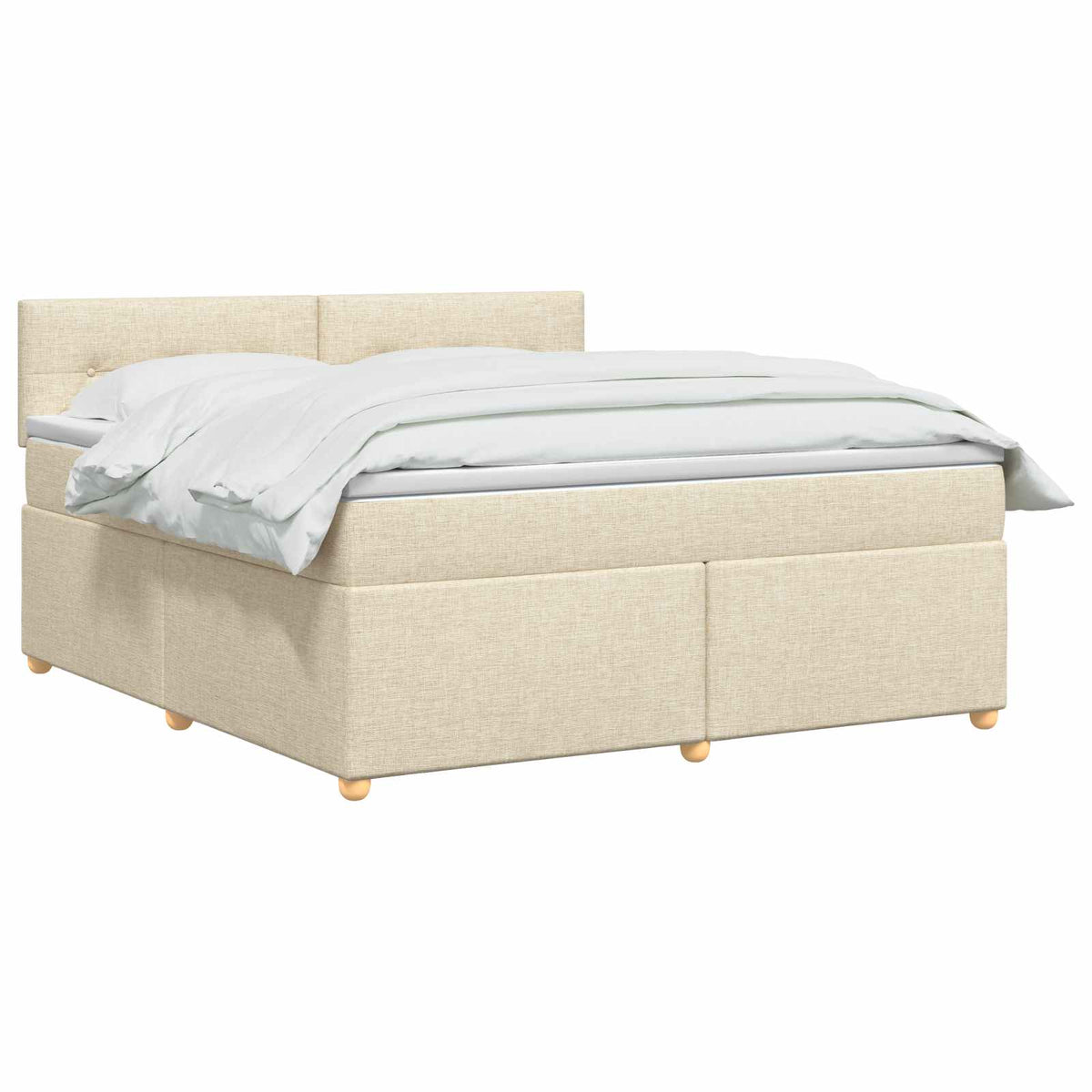 Boxspring krevet s madracem Krem 180 x 200 cm Tkanina