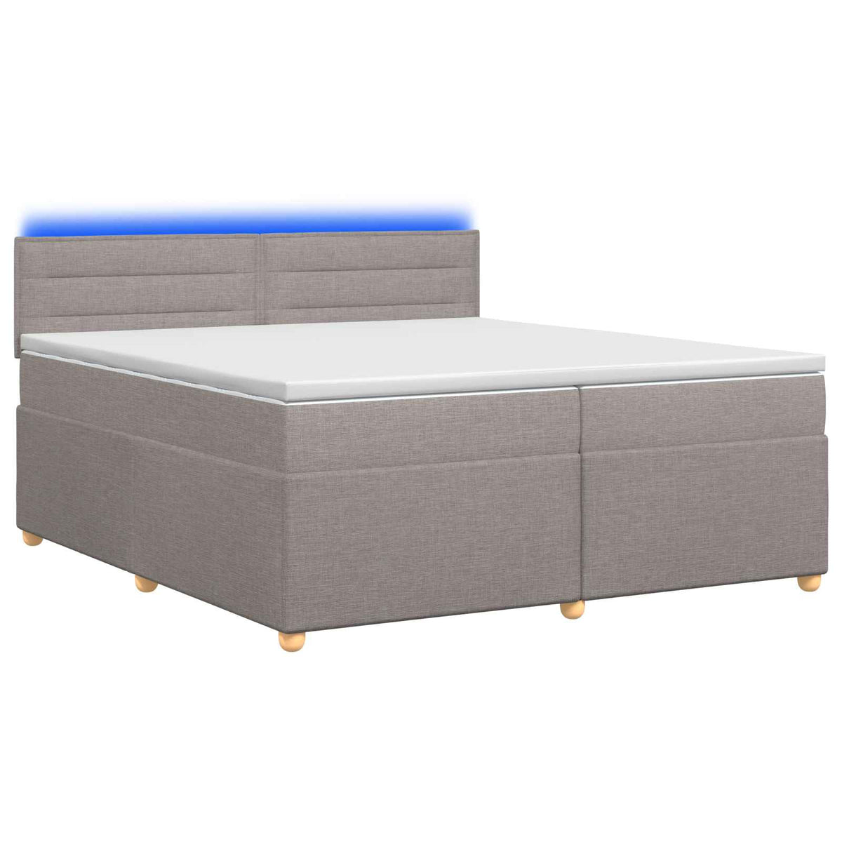 Boxspring krevet s madracem Sivosmeđa 200 x 200 cm Tkanina