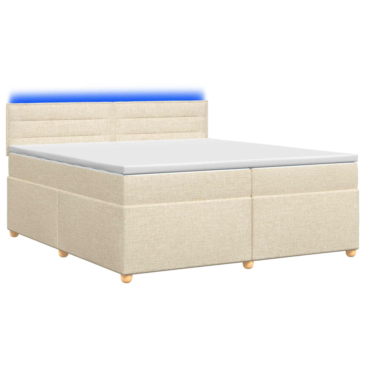 Boxspring krevet s madracem Krem 200 x 200 cm Tkanina