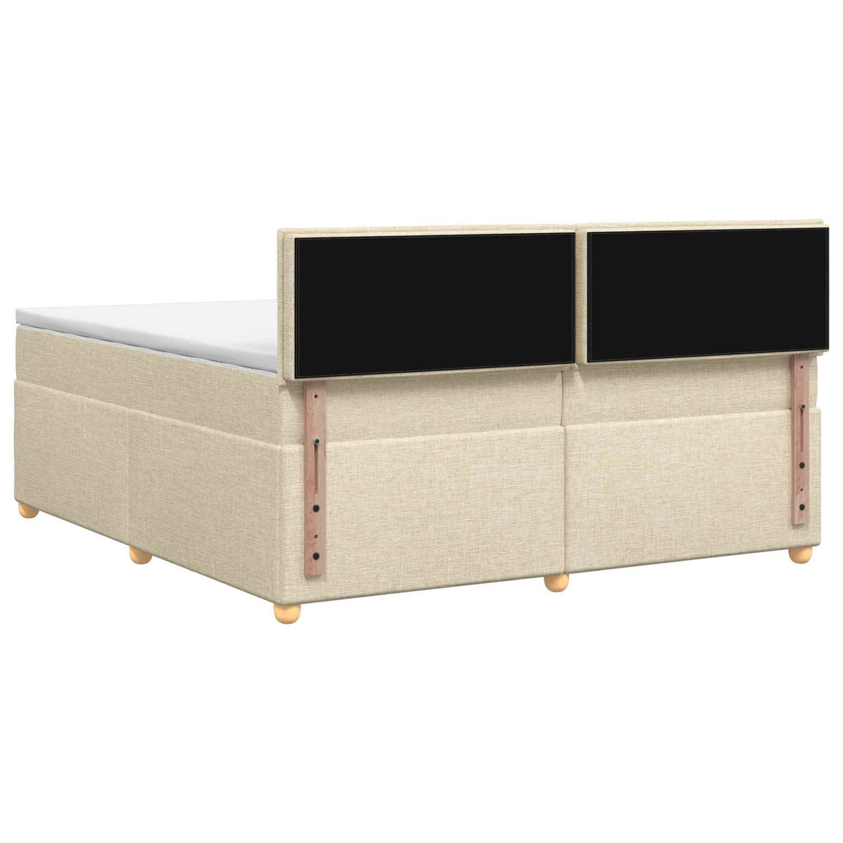 Boxspring krevet s madracem Krem 200 x 200 cm Tkanina