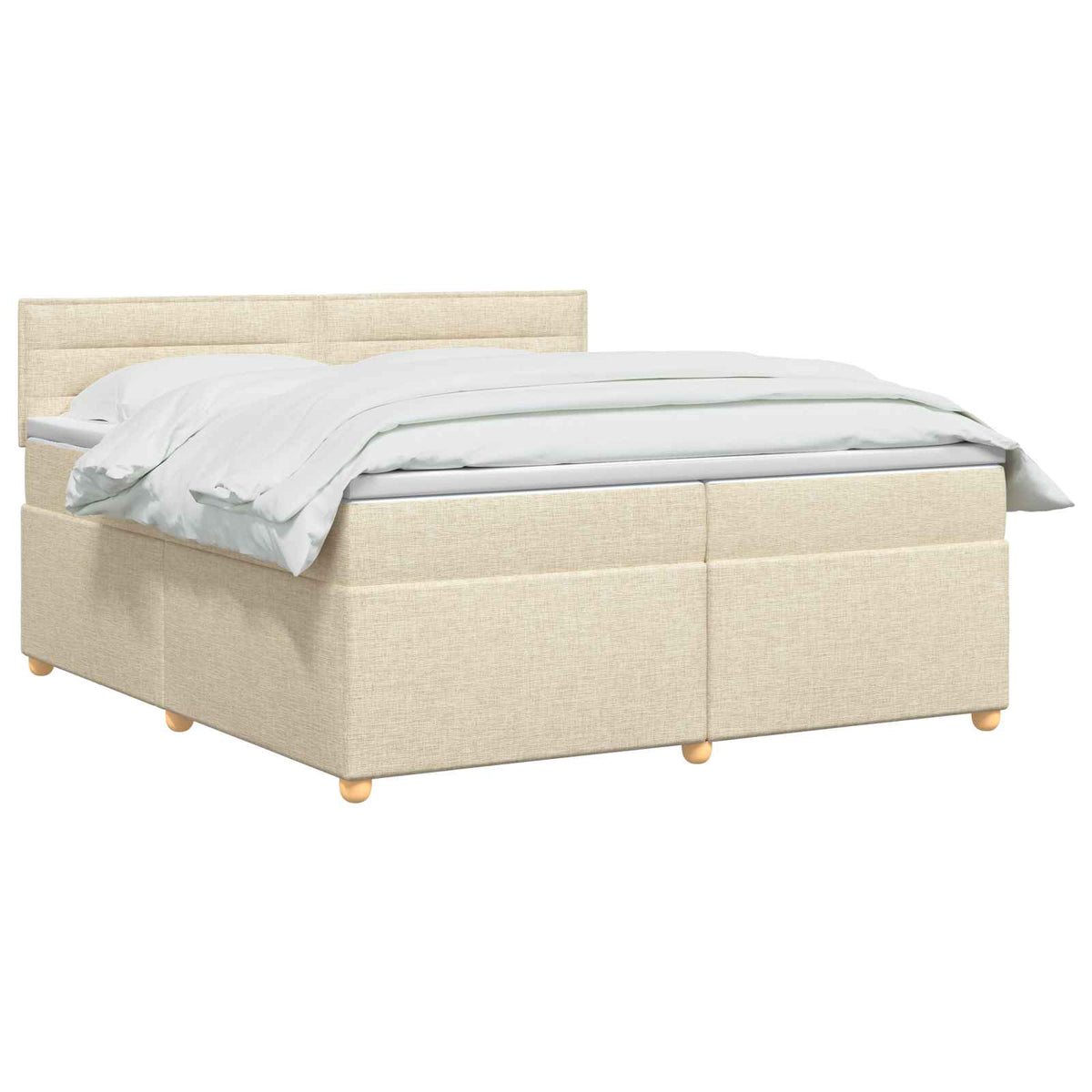 Boxspring krevet s madracem Krem 200 x 200 cm Tkanina