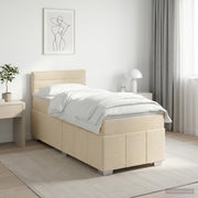 Boxspring krevet s madracem Krem 100 x 200 cm Tkanina