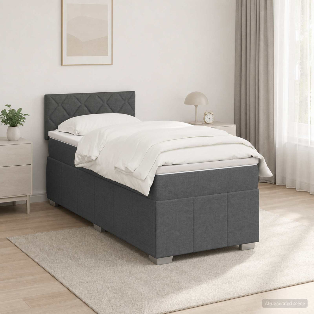 Krevet s box springom, madracem i LED-om 90 x 190 cm