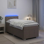 Boxspring krevet s madracem Sivosmeđa 100 x 200 cm Tkanina