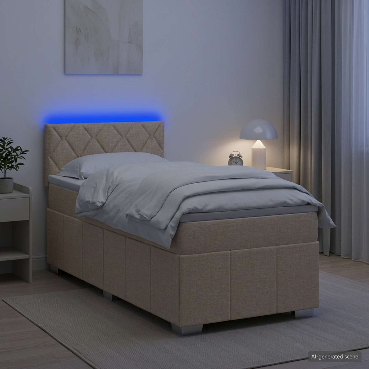Boxspring krevet s madracem Krem 80 x 200 cm Tkanina