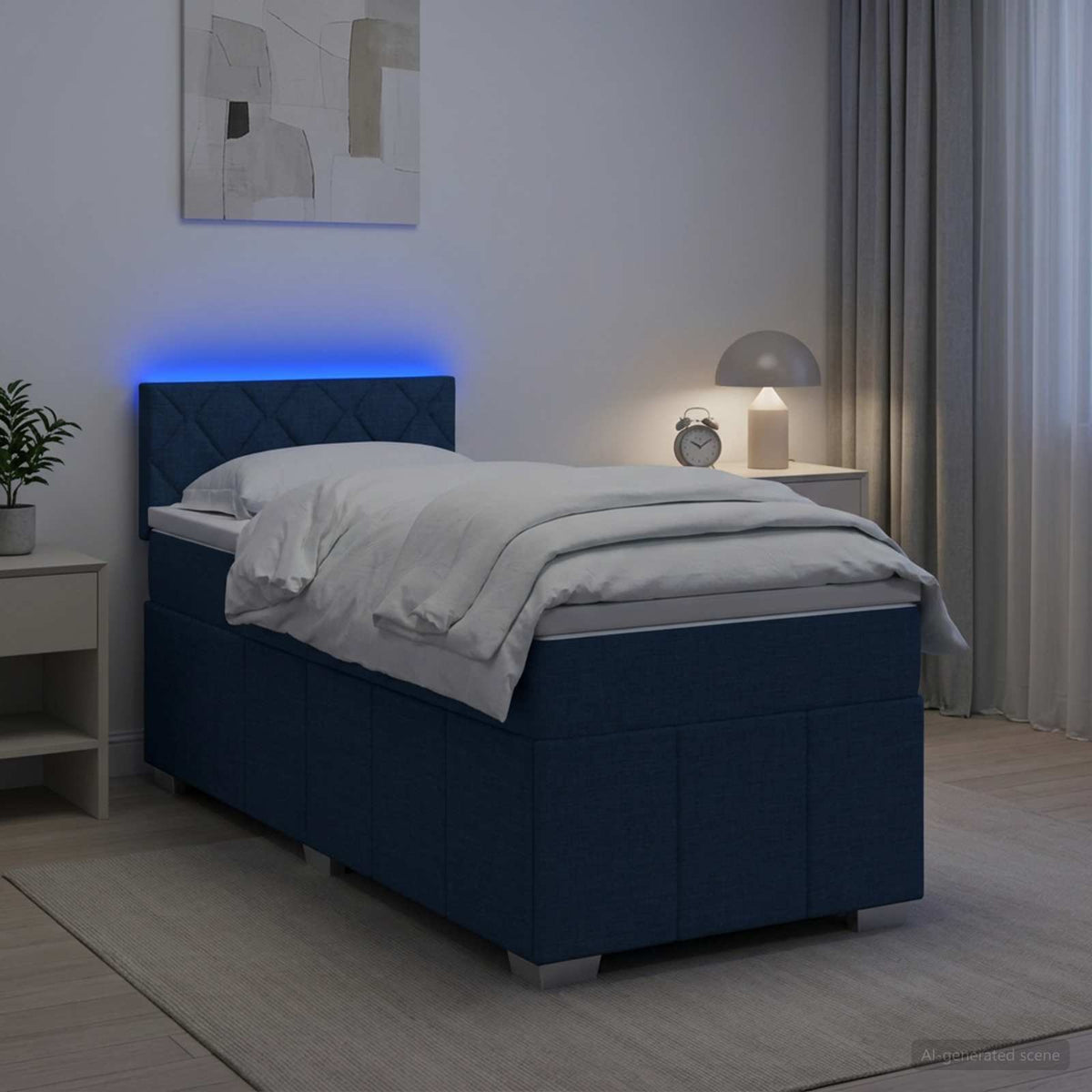 Boxspring krevet s madracem Plava 90 x 200 cm Tkanina