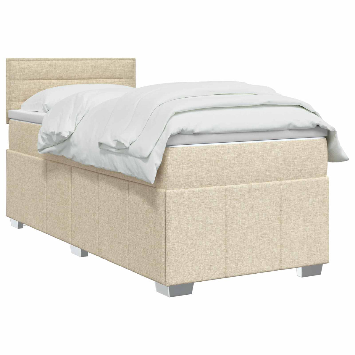Boxspring krevet s madracem Krem 100 x 200 cm Tkanina