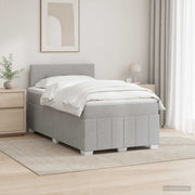 Boxspring krevet s madracem Svjetlosiva 120 x 190 cm Tkanina