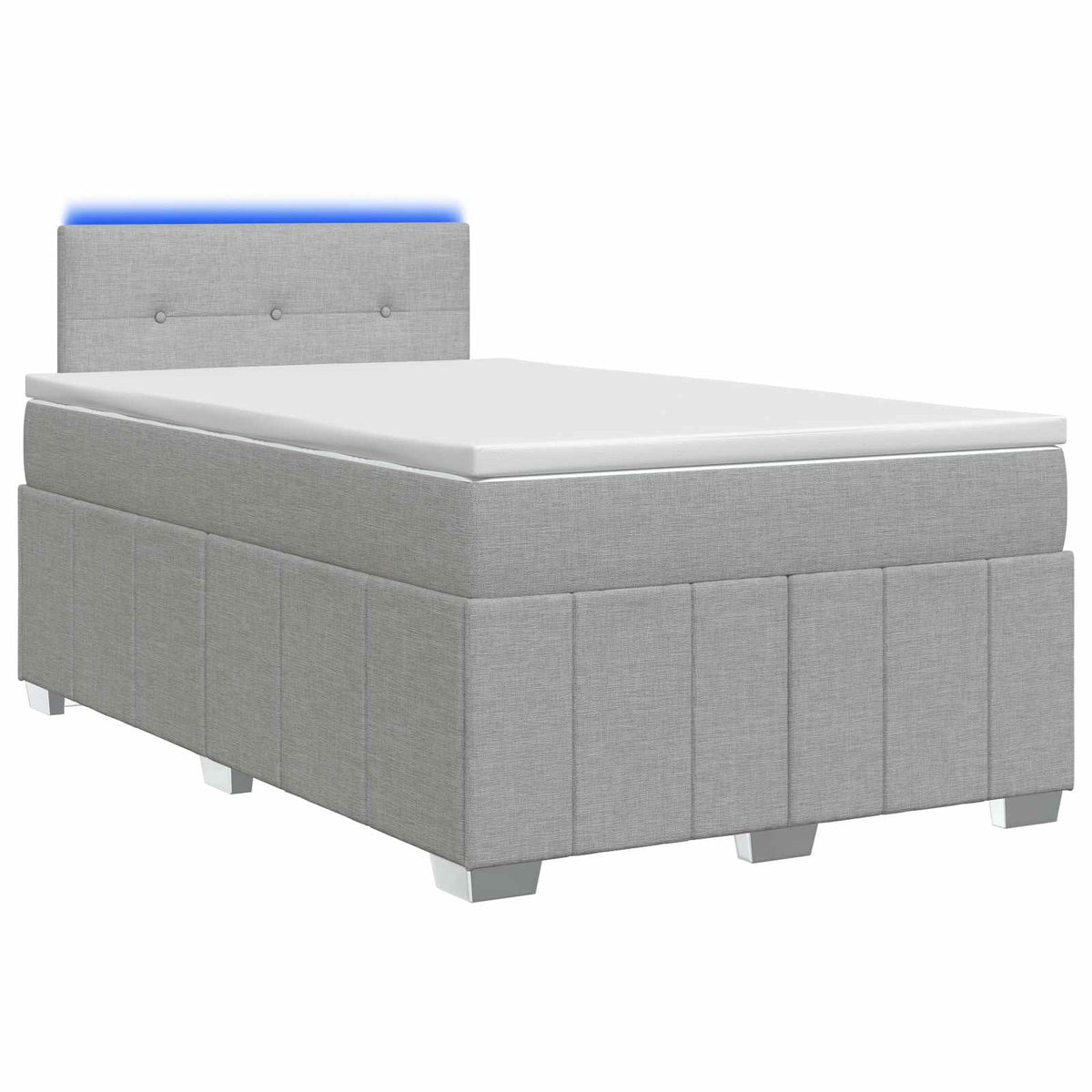Boxspring krevet s madracem Svjetlosiva 120 x 190 cm Tkanina