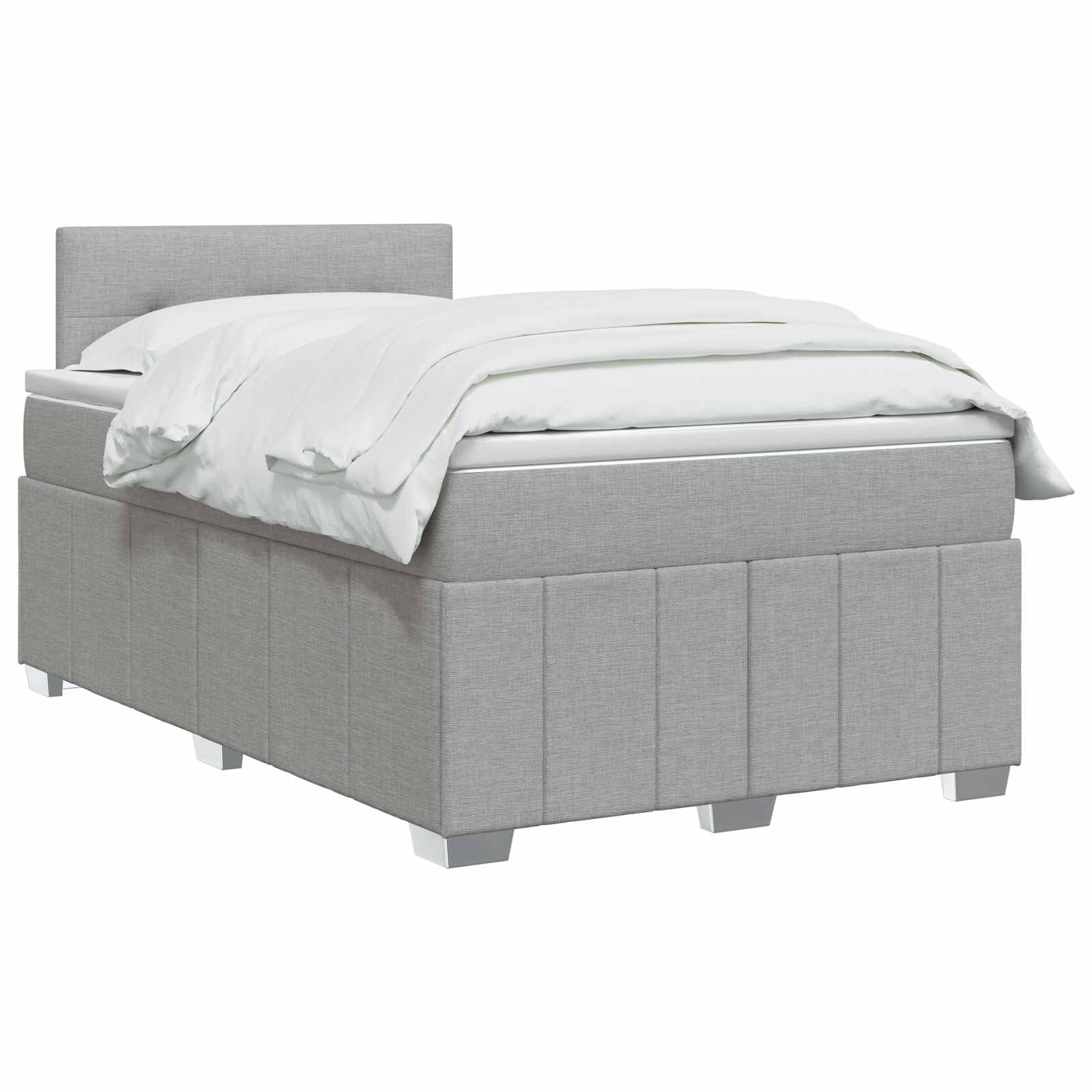 Boxspring krevet s madracem Svjetlosiva 120 x 190 cm Tkanina