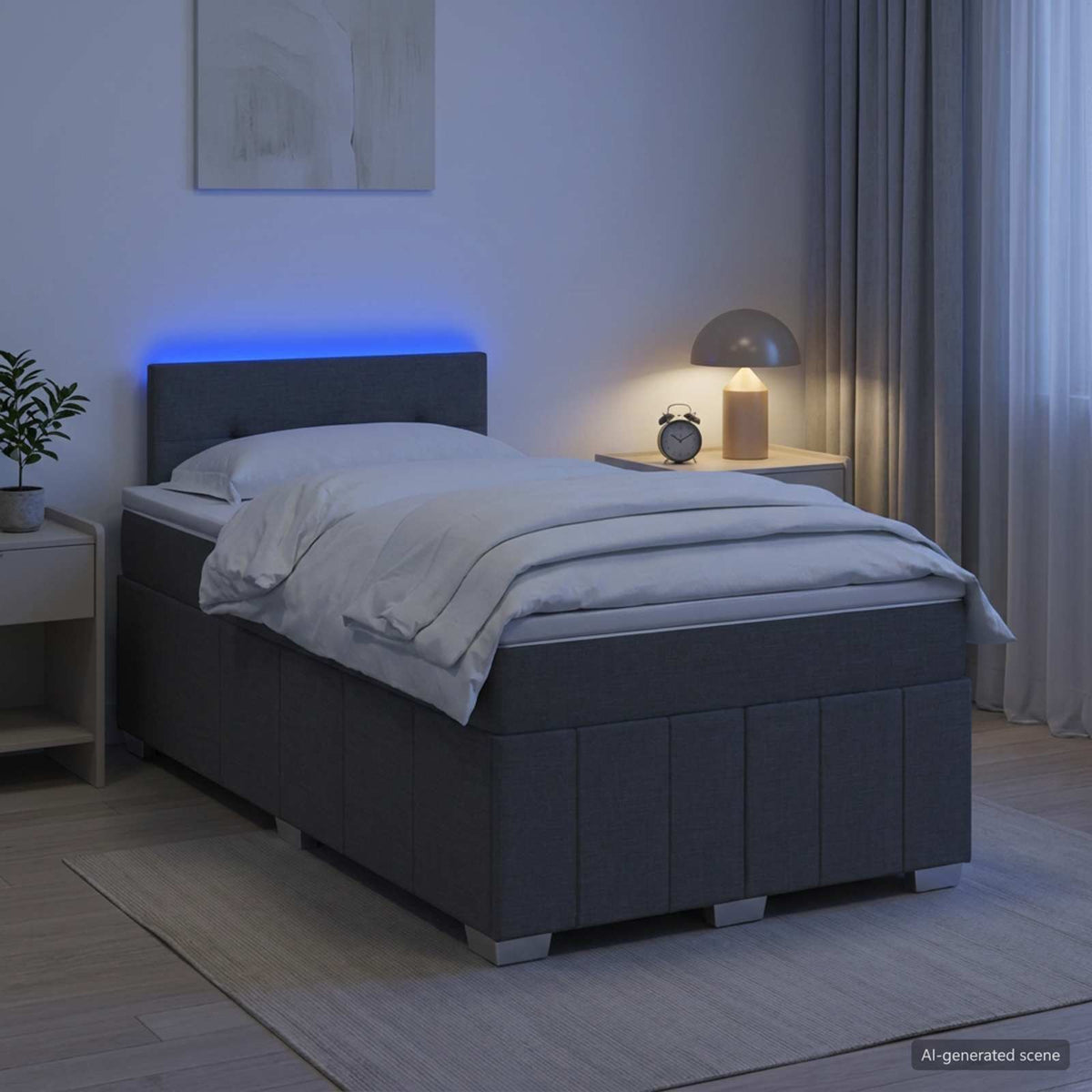 Boxspring krevet s madracem Tamnosiva 120 x 190 cm Tkanina