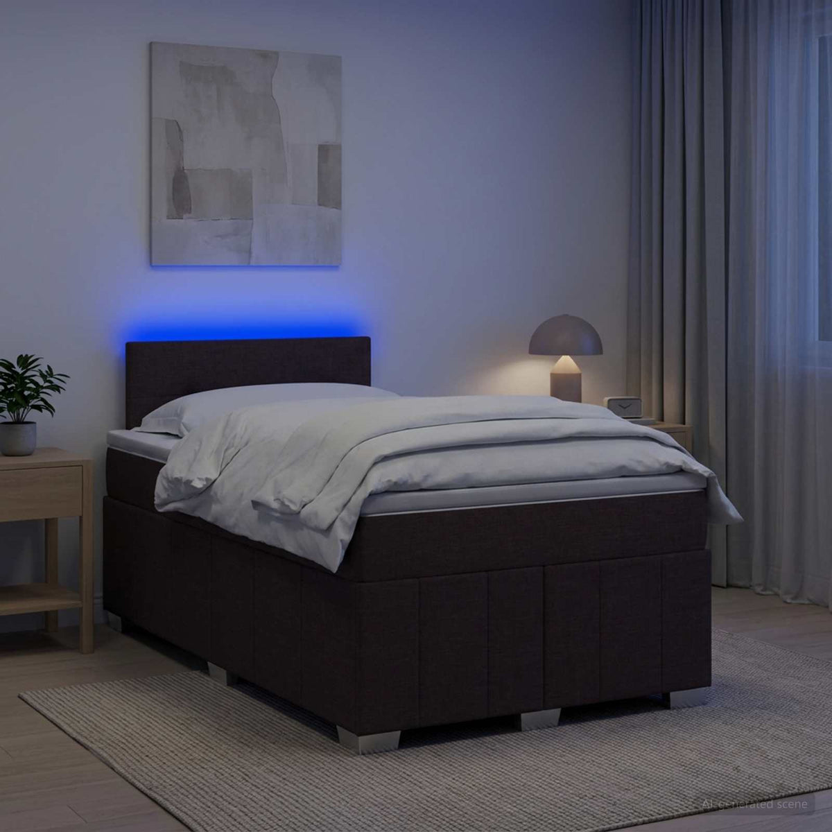 Boxspring krevet s madracem Tamno smeđa 120 x 190 cm Tkanina