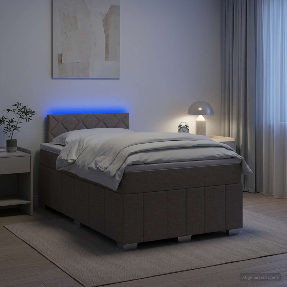 Boxspring krevet s madracem Sivosmeđa 120 x 190 cm Tkanina