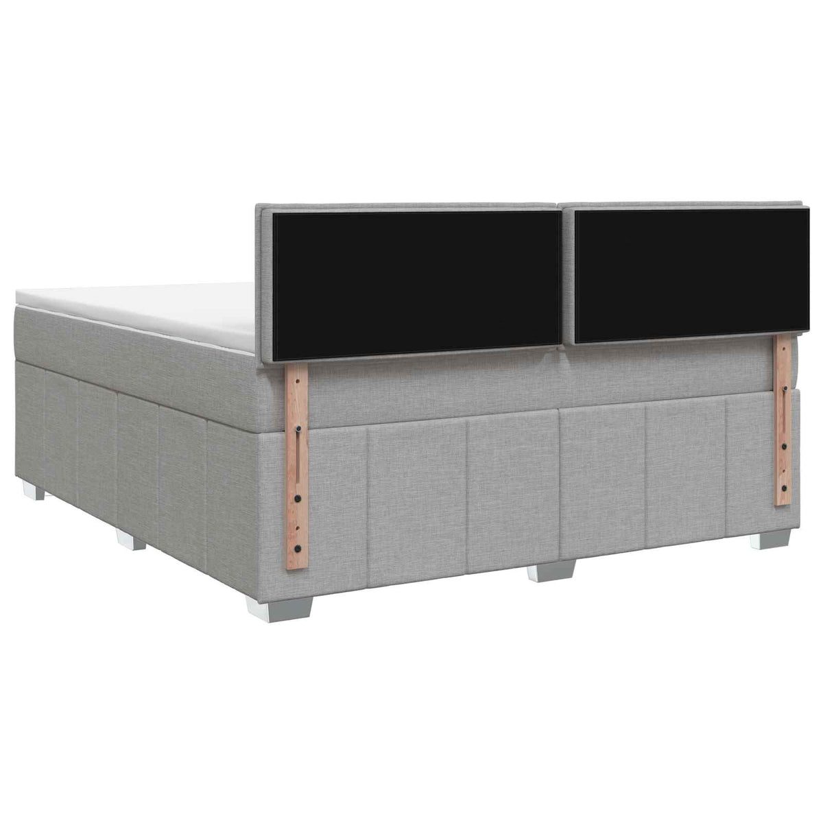 Boxspring krevet s madracem Svjetlosiva 140 x 200 cm Tkanina