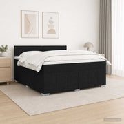 Boxspring krevet s madracem Crna 180 x 200 cm Tkanina
