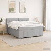 Boxspring krevet s madracem Svjetlosiva 160 x 200 cm Tkanina