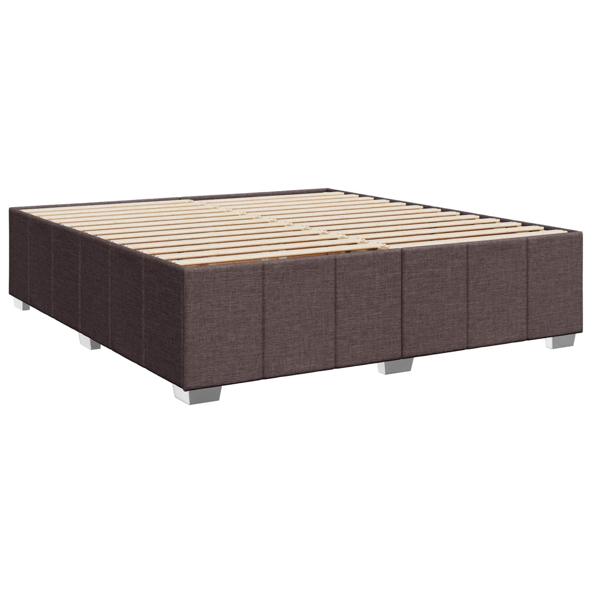 Boxspring krevet s madracem Tamno smeđa 200 x 200 cm Tkanina