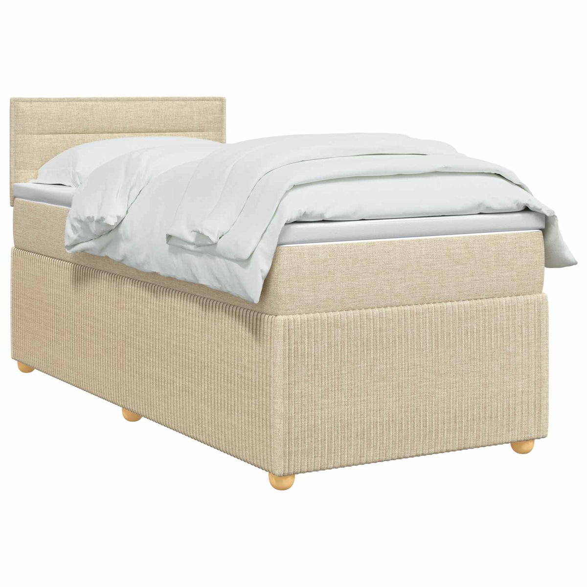 Boxspring krevet s madracem Krem 80 x 200 cm Tkanina