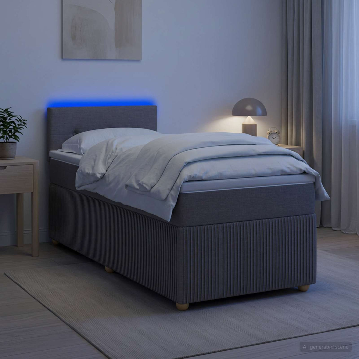 Boxspring krevet s madracem Sivosmeđa 90 x 200 cm Tkanina