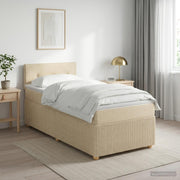 Boxspring krevet s madracem Krem 90 x 200 cm Tkanina