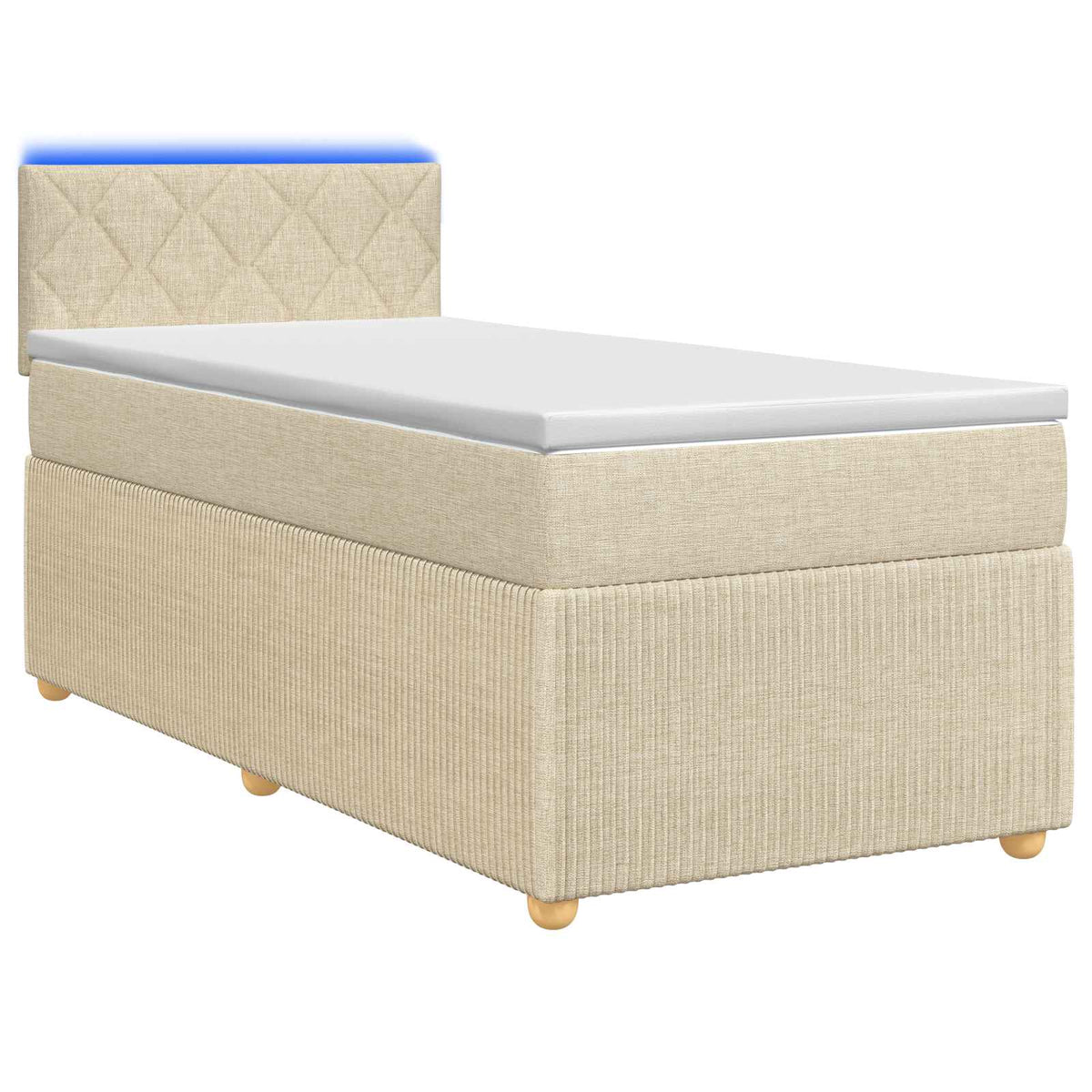 Boxspring krevet s madracem Krem 80 x 200 cm Tkanina