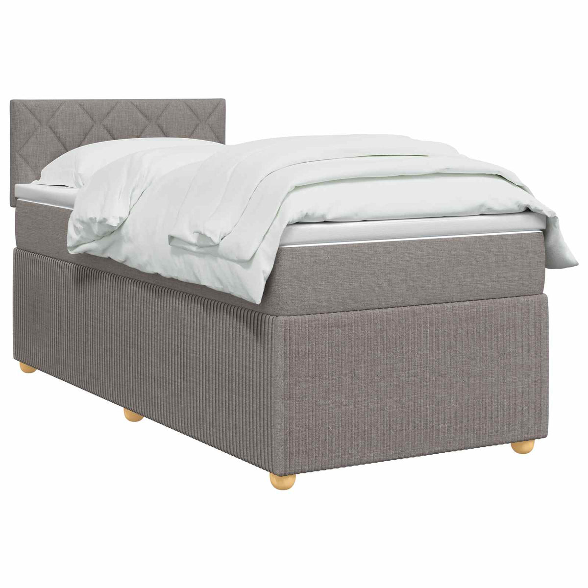 Boxspring krevet s madracem Sivosmeđa 90 x 190 cm Tkanina