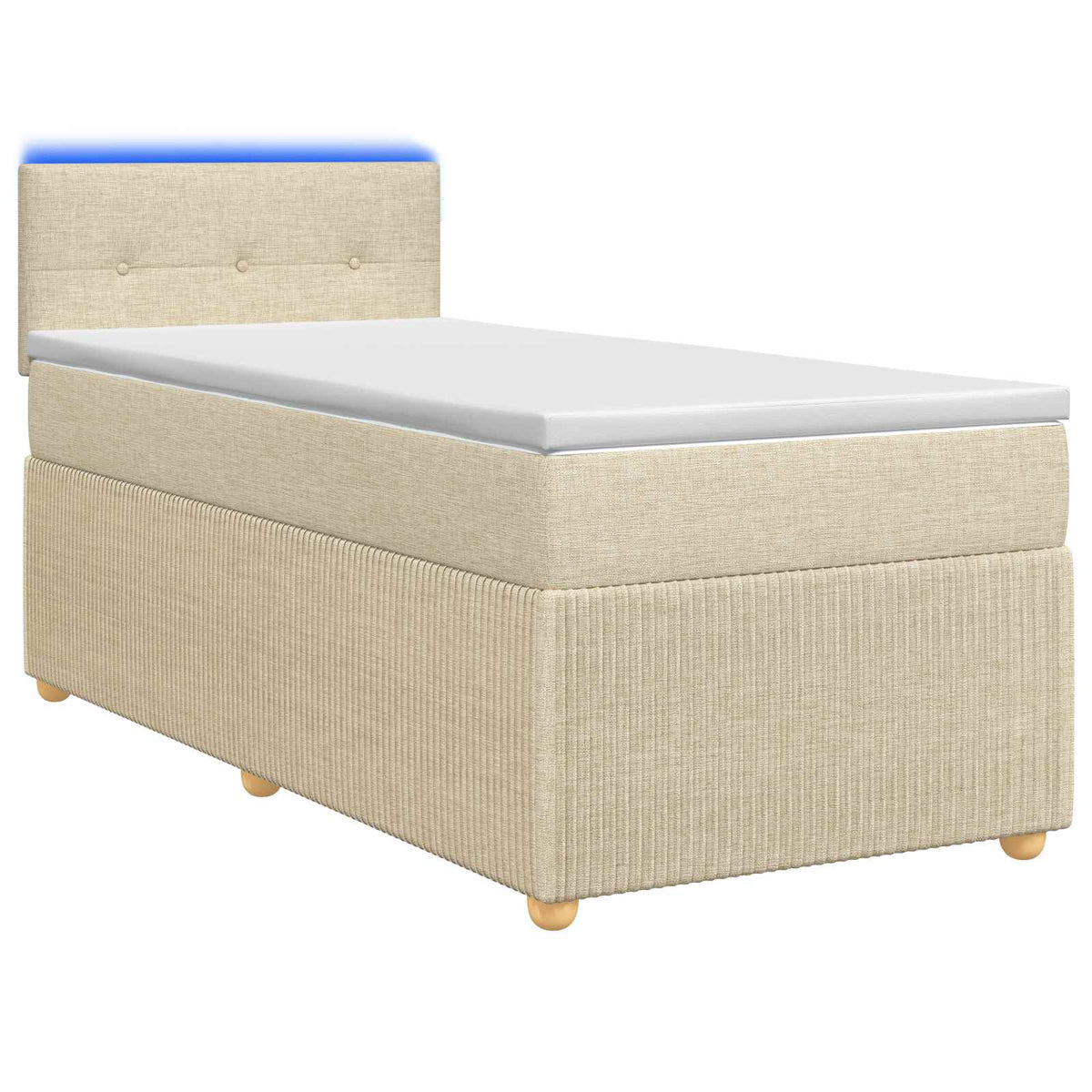 Boxspring krevet s madracem Krem 90 x 200 cm Tkanina