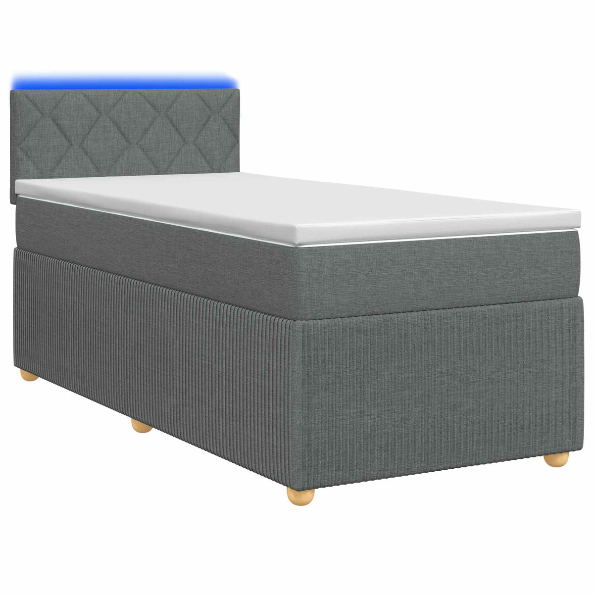 Boxspring krevet s madracem Tamnosiva 90 x 200 cm Tkanina