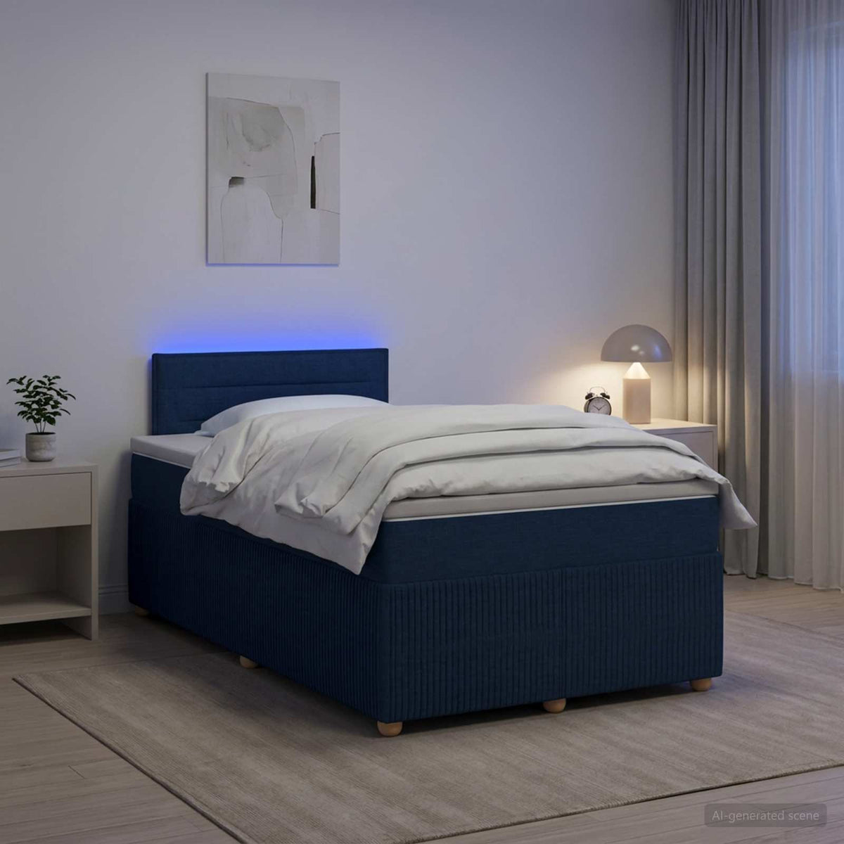 Boxspring krevet s madracem Plava 120 x 200 cm Tkanina