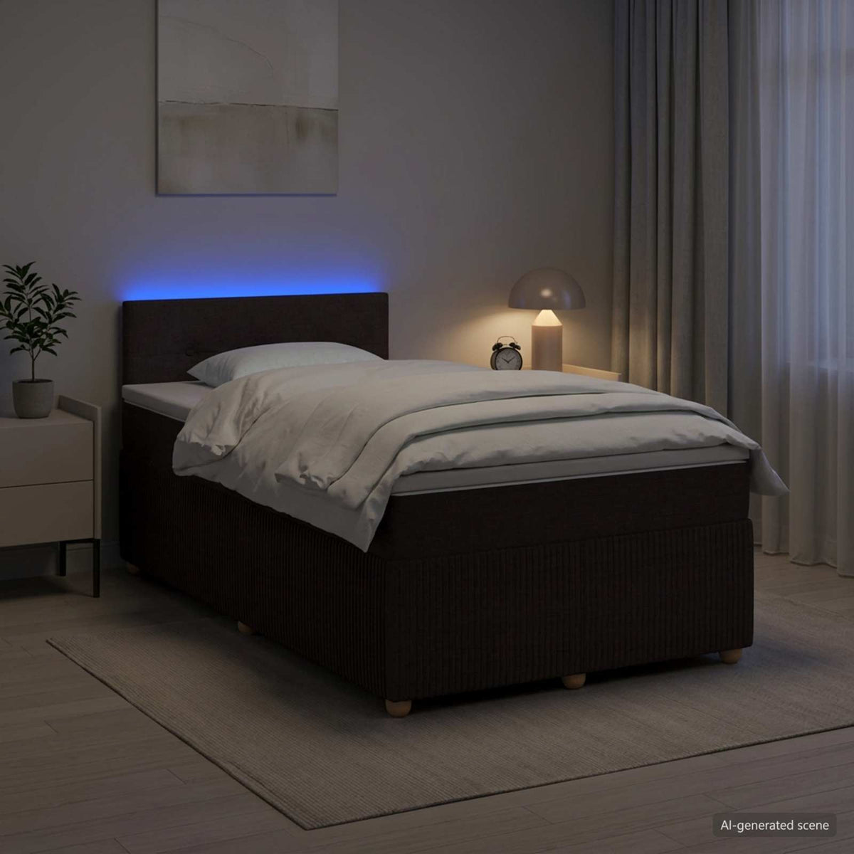 Boxspring krevet s madracem Tamno smeđa 120 x 190 cm Tkanina