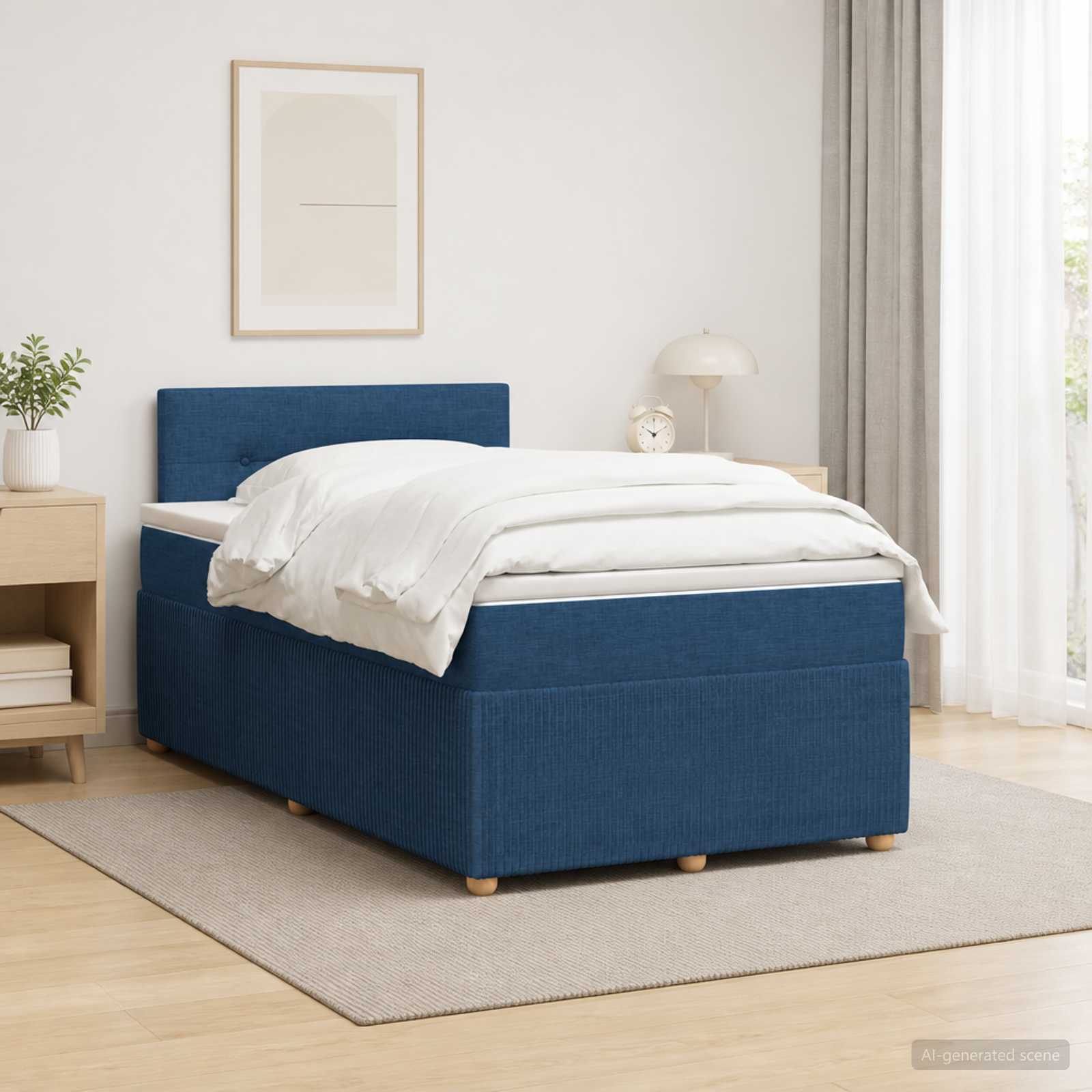Boxspring krevet s madracem Plava 120 x 190 cm Tkanina