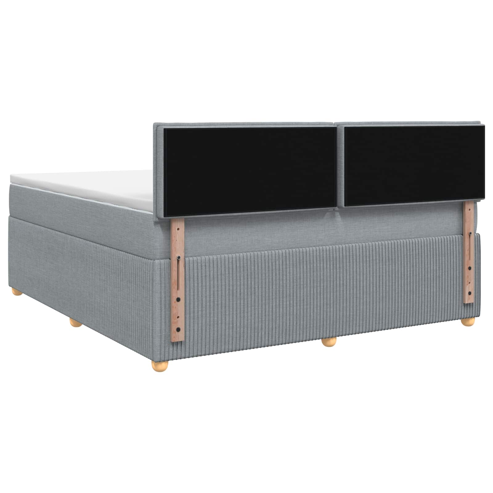 Boxspring krevet s madracem Svjetlosiva 140 x 200 cm Tkanina