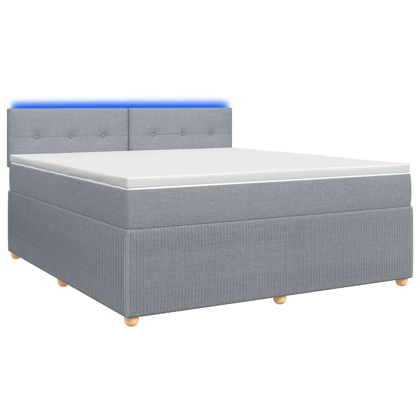 Boxspring krevet s madracem Svjetlosiva 140 x 200 cm Tkanina