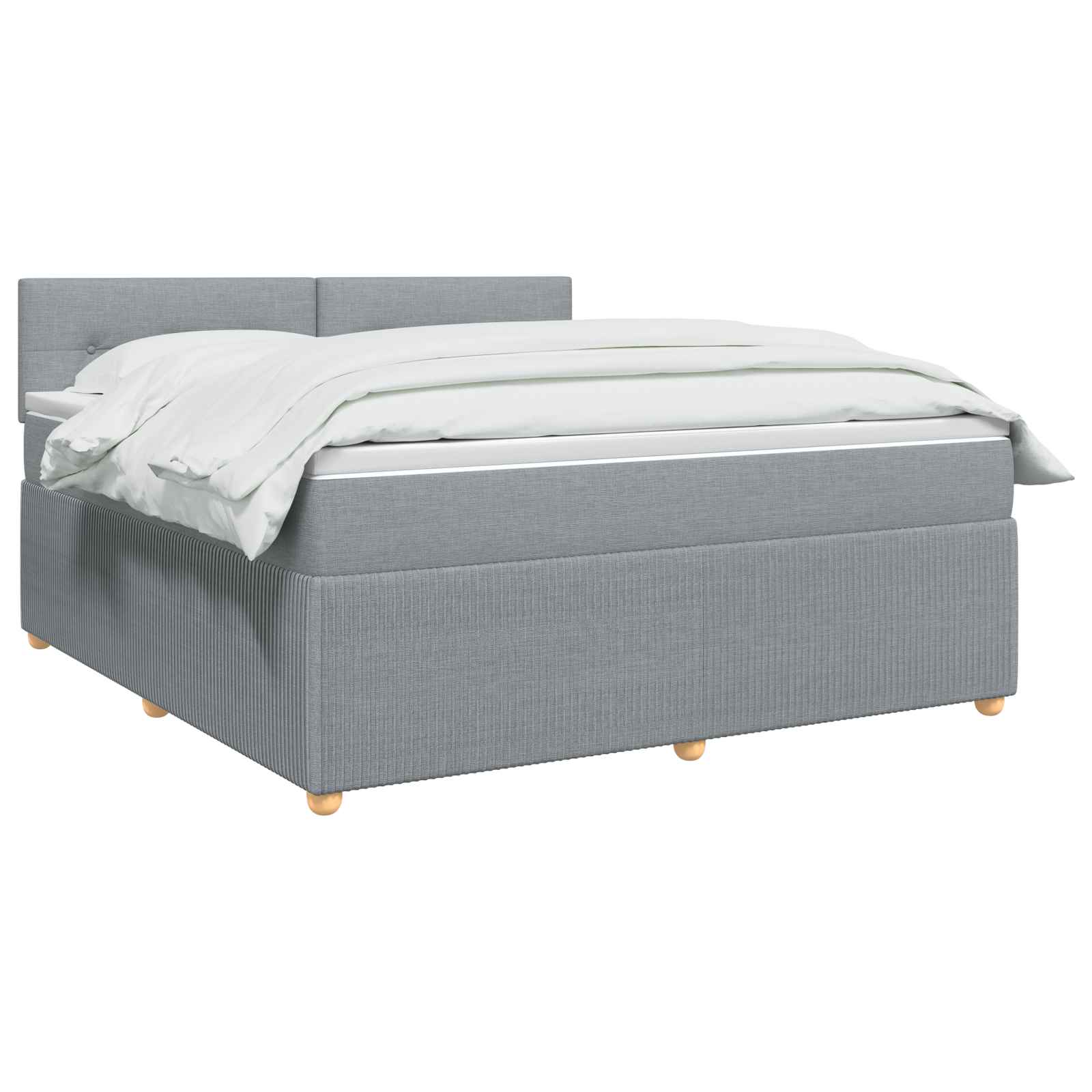 Boxspring krevet s madracem Svjetlosiva 140 x 200 cm Tkanina