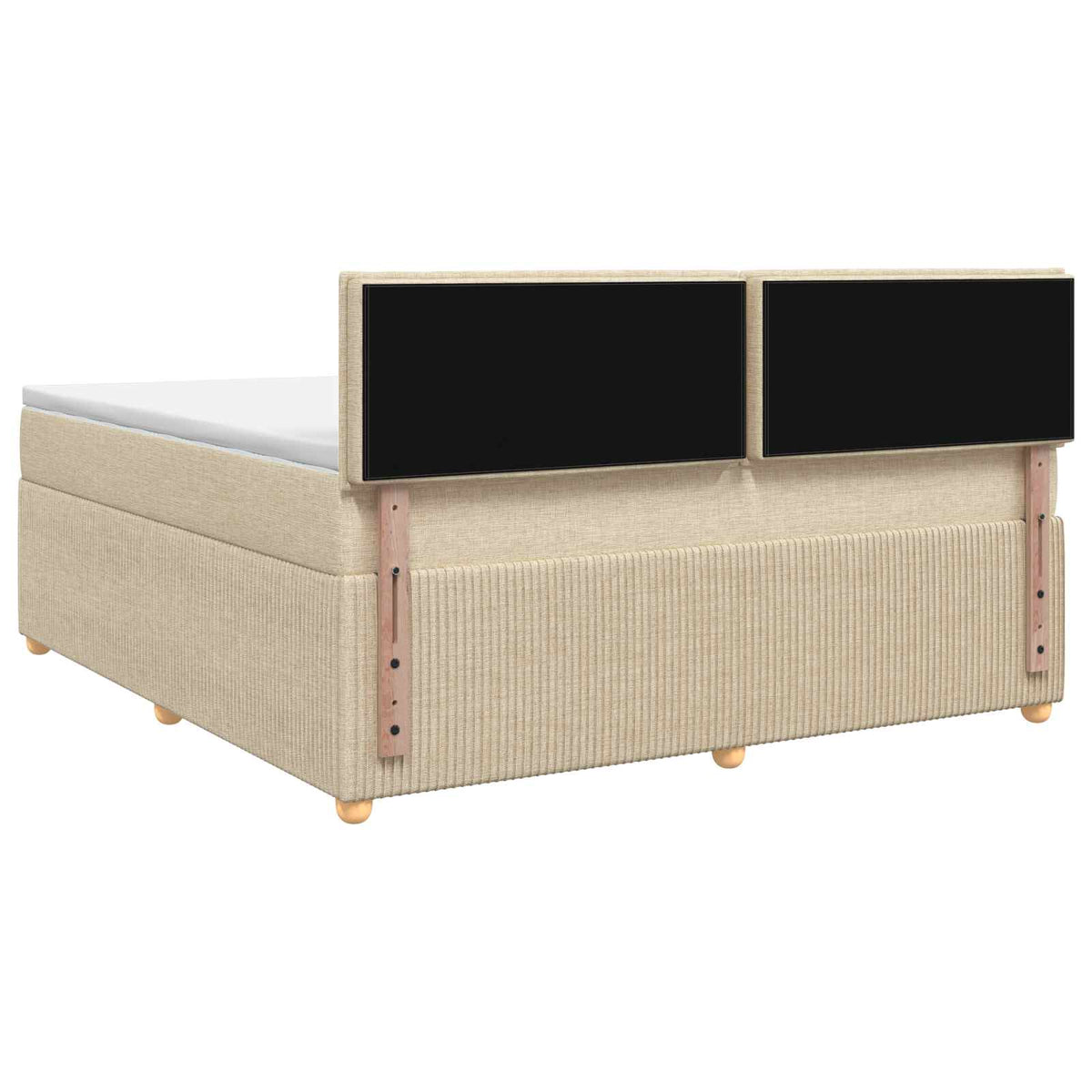 Boxspring krevet s madracem Krem 180 x 200 cm Tkanina