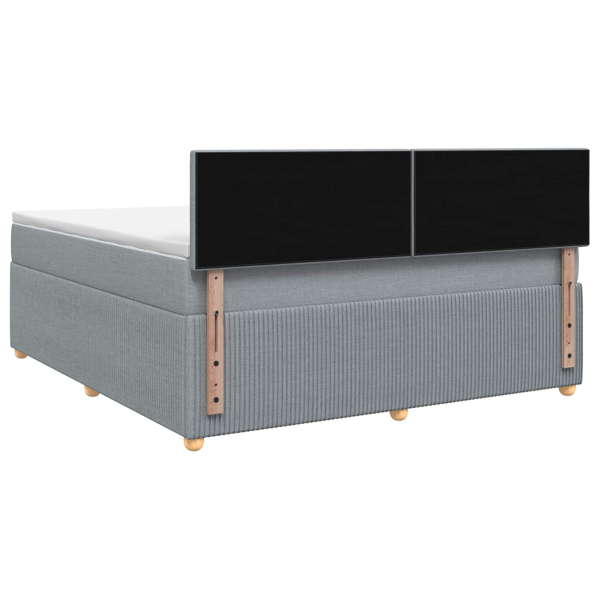 Boxspring krevet s madracem Svjetlosiva 180 x 200 cm Tkanina