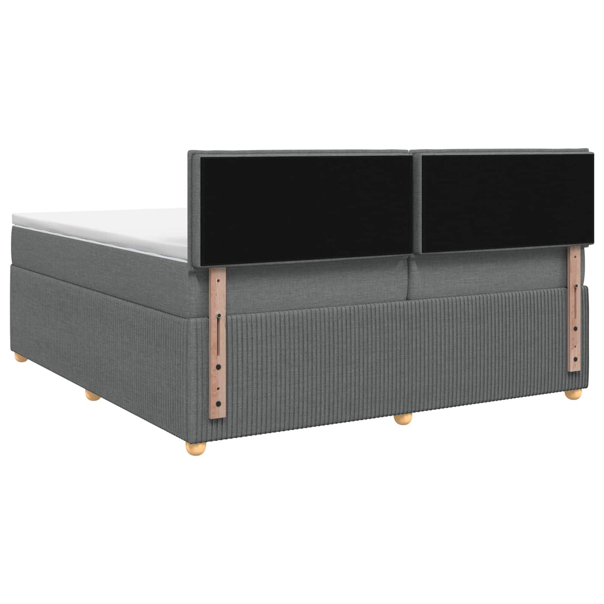Boxspring krevet s madracem Tamnosiva 200 x 200 cm Tkanina