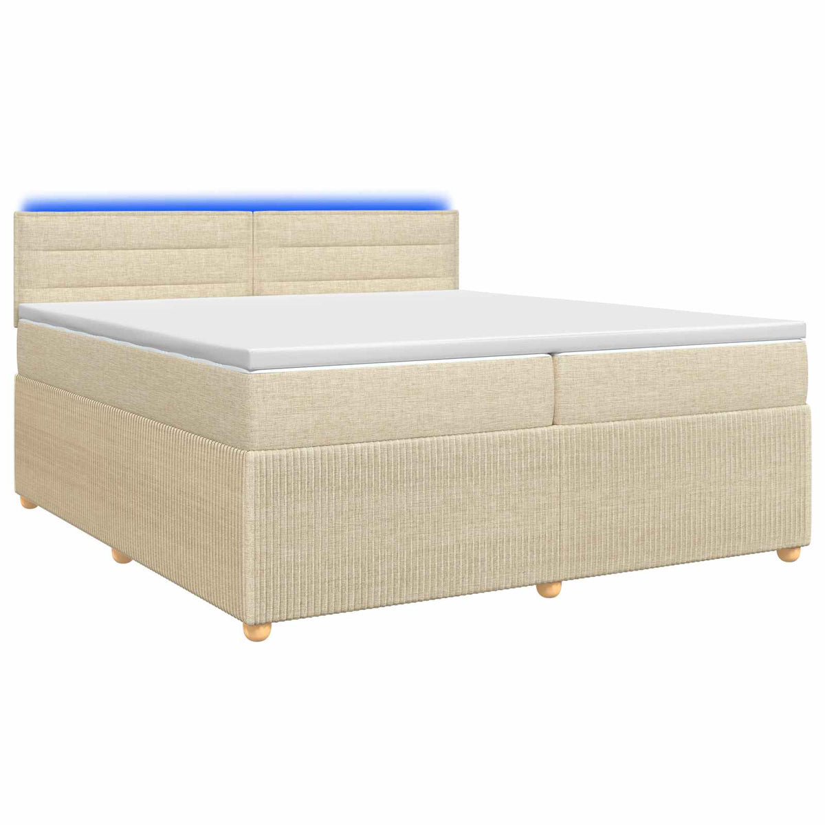 Boxspring krevet s madracem Krem 200 x 200 cm Tkanina