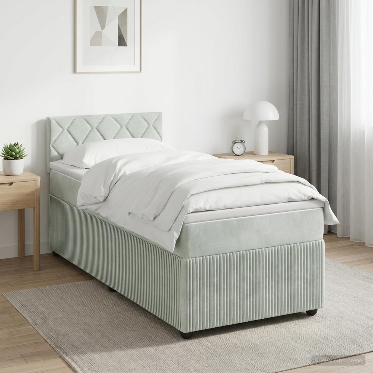 Boxspring krevet s madracem Svjetlosiva 80 x 200 cm Baršun