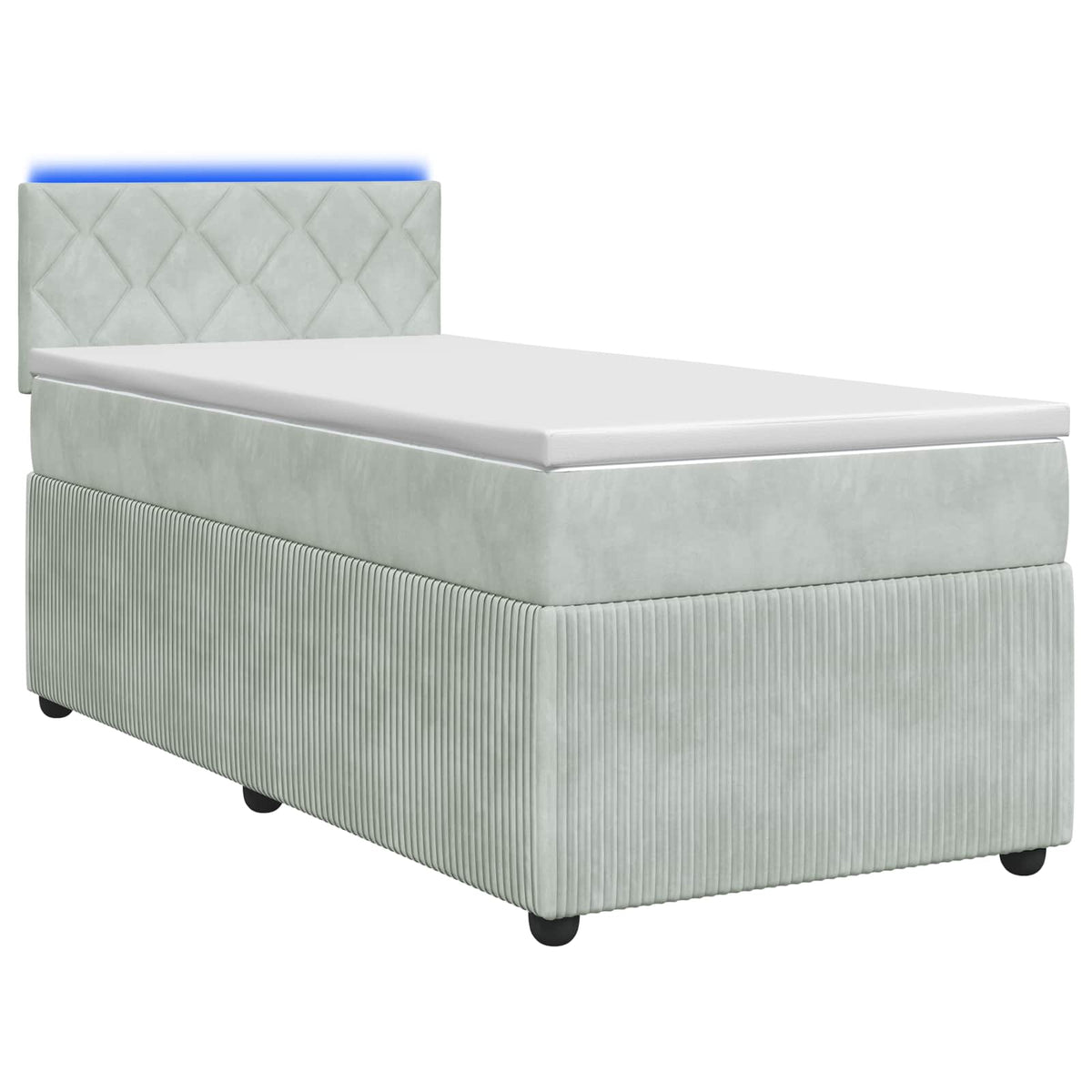 Boxspring krevet s madracem Svjetlosiva 80 x 200 cm Baršun