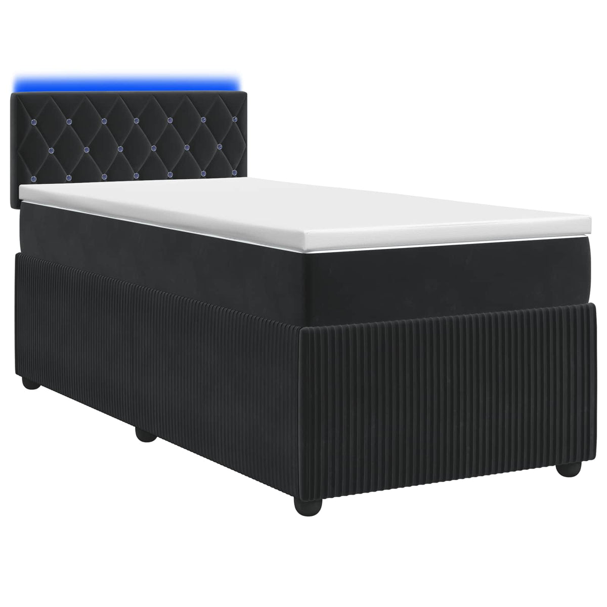 Boxspring krevet s madracem Crna 90 x 200 cm Baršun