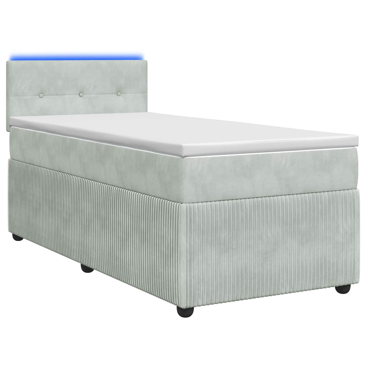Boxspring krevet s madracem Svjetlosiva 90 x 200 cm Baršun