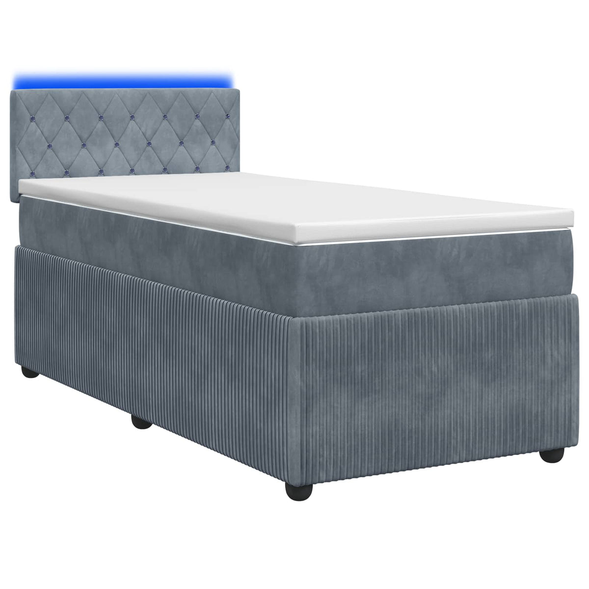 Boxspring krevet s madracem Tamnosiva 100 x 200 cm Baršun