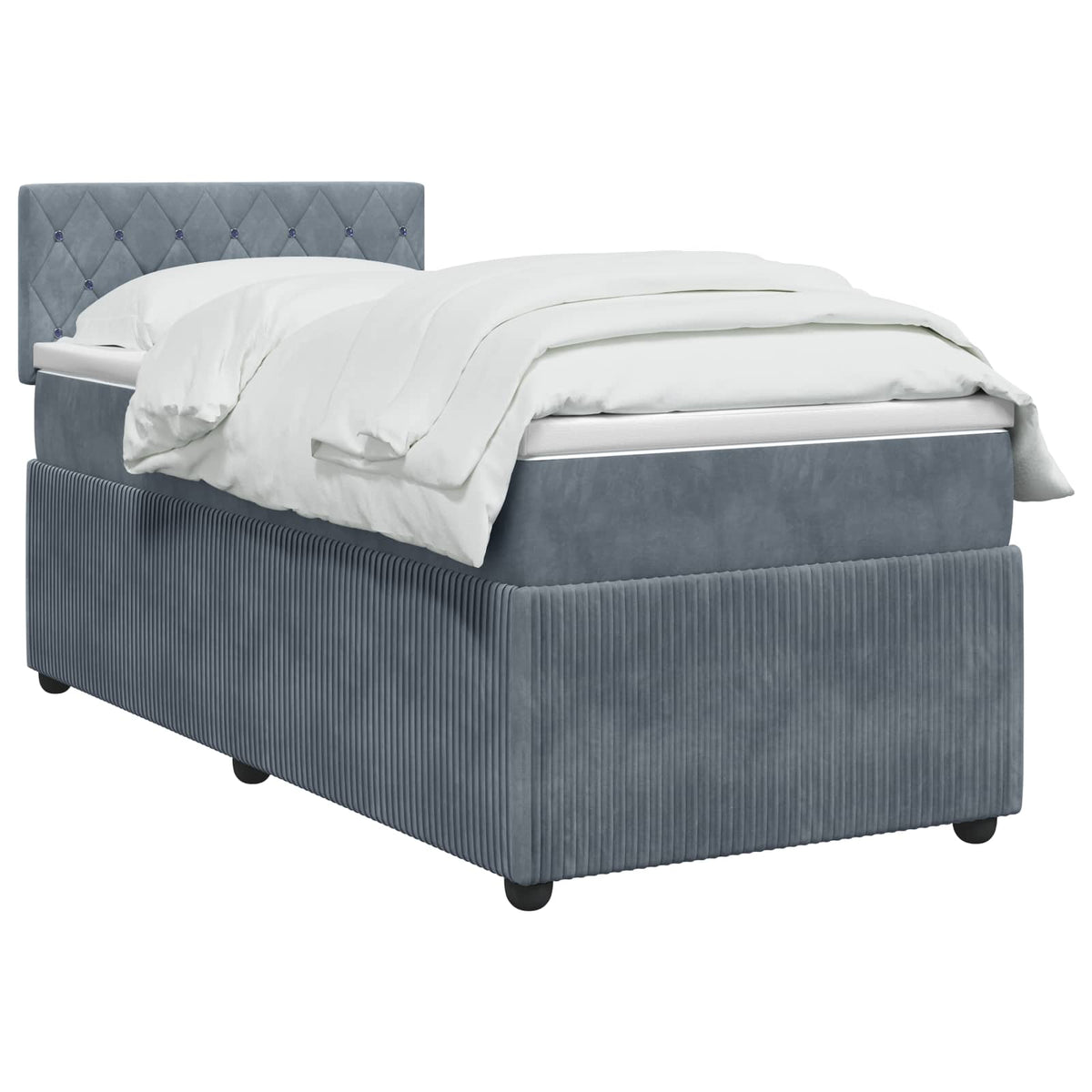 Boxspring krevet s madracem Tamnosiva 100 x 200 cm Baršun